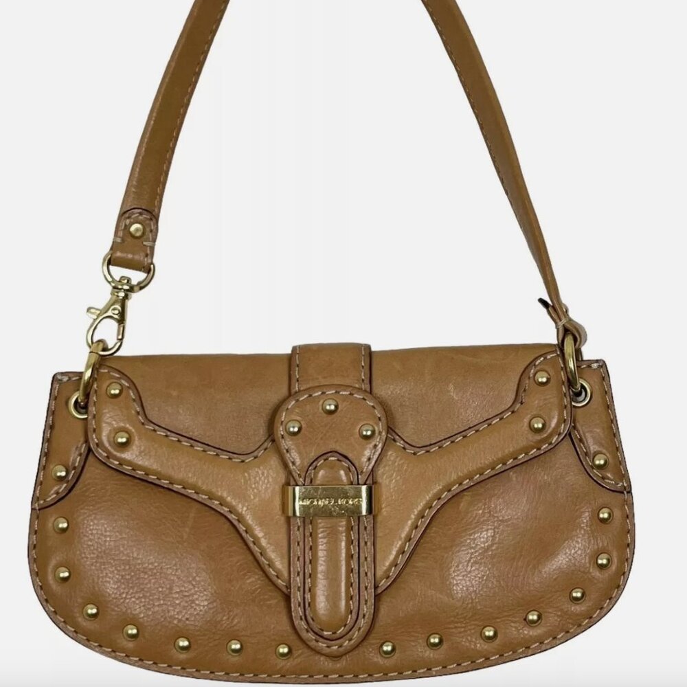 Michael Kors Leather Studded Baguette Mini